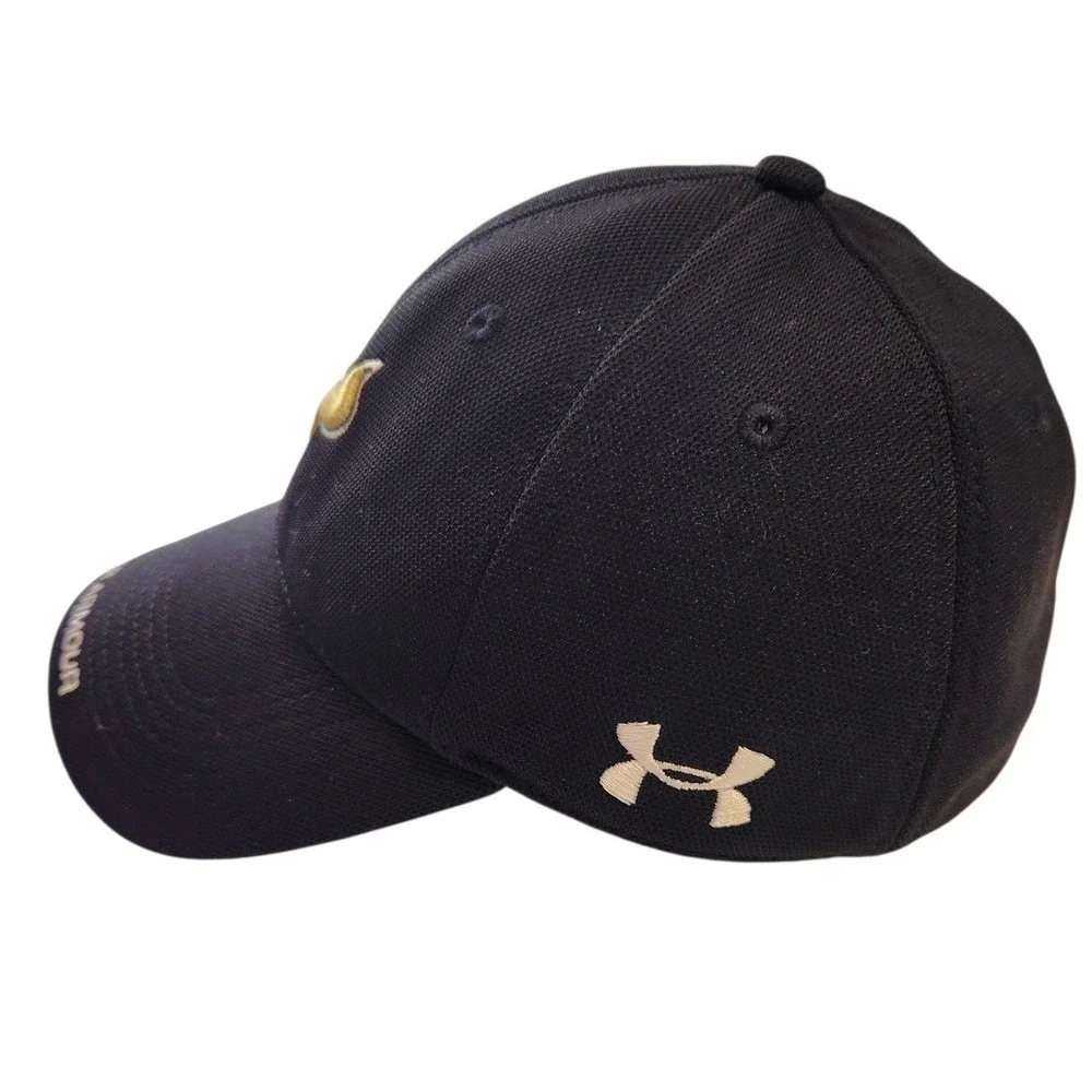Under Armour USF Bulls Mens Black Gold Stretch Fit Baseball‎ Hat Cap RN 49314